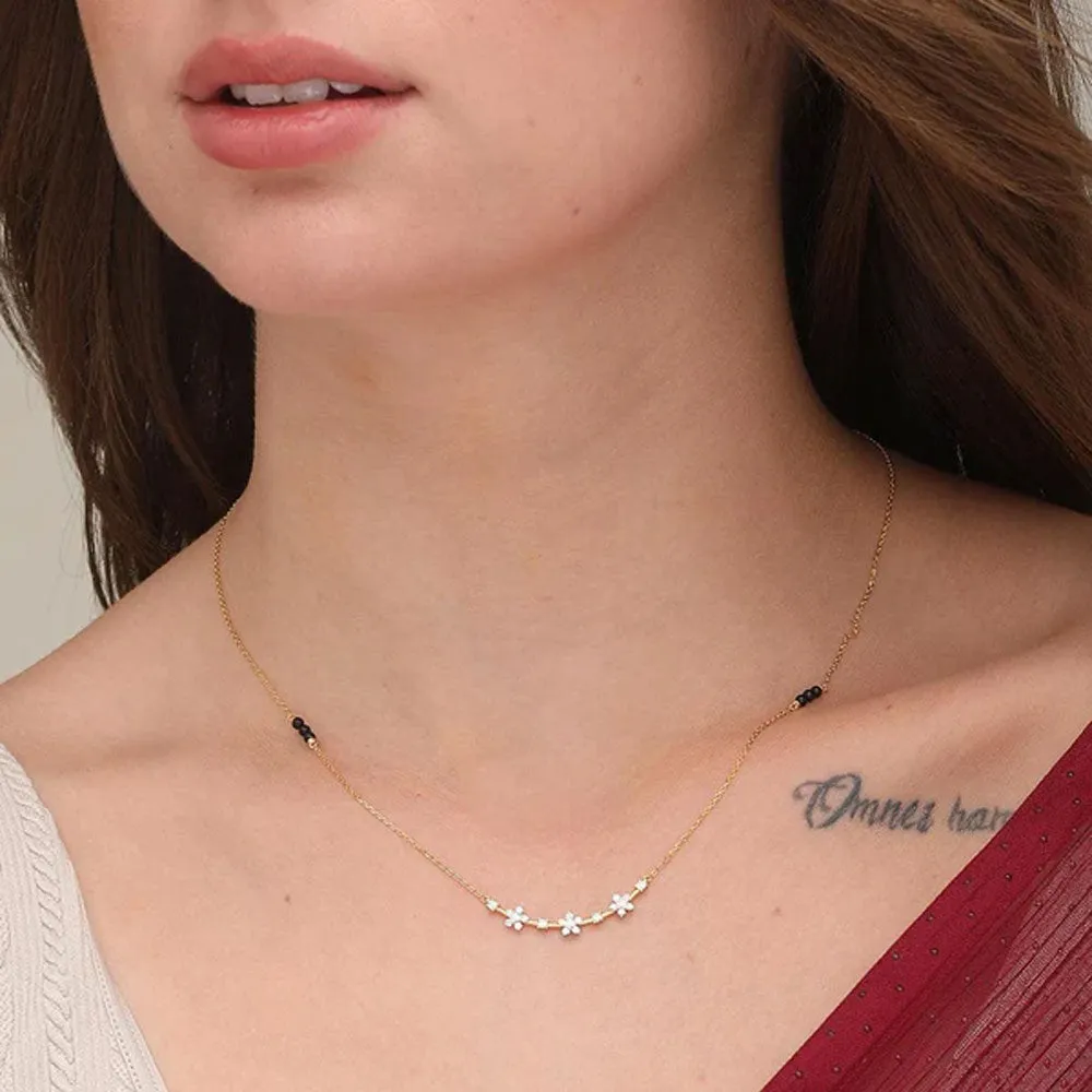 Ahana Diamond Mangalsutra | BIS Hallmarked | 18k Gold Vermeil