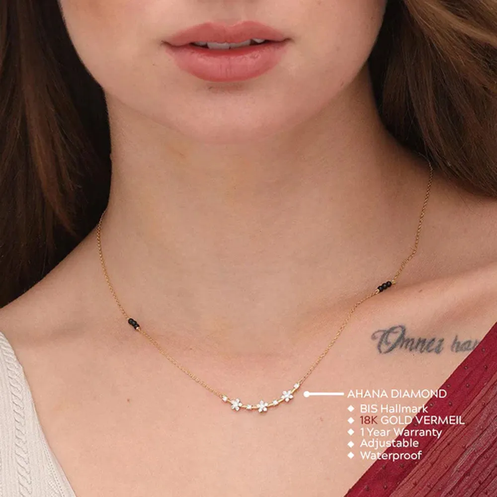 Ahana Diamond Mangalsutra | BIS Hallmarked | 18k Gold Vermeil