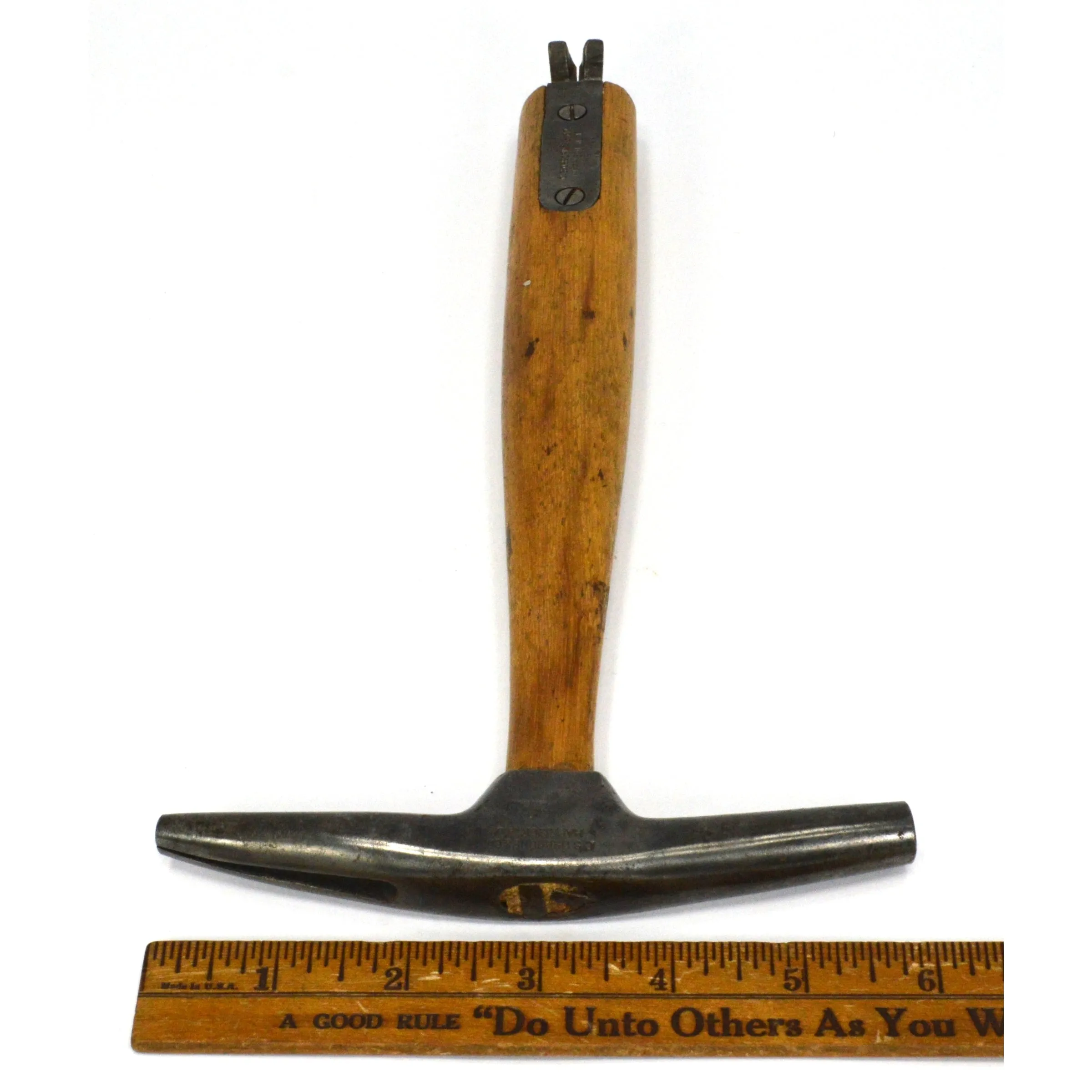 Antique C.S OSBORNE & CO TACK HAMMER Upholstery Tool UNIQUE NAIL-PULLER @ Handle