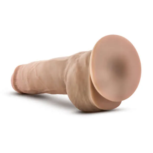 Au Naturel Big Boy Vanilla Beige Dildo - 10 Inches, Dual Density, Flexible Spine, Suction Cup Base