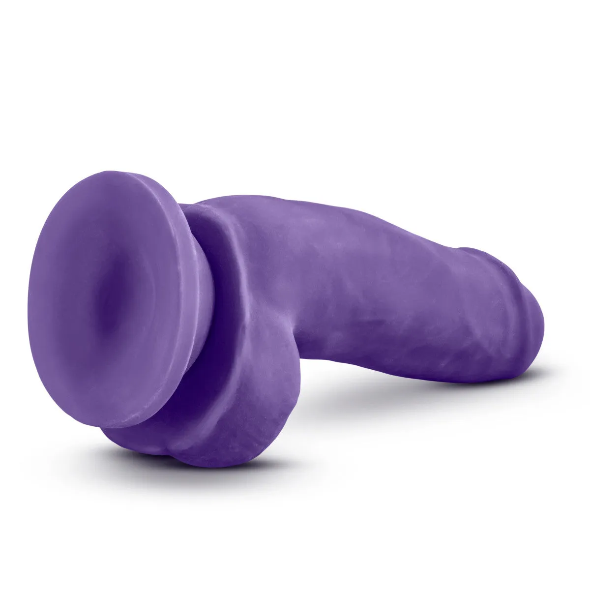 Au Naturel Bold By Blush® | Beefy Realistic Purple 7-Inch Long Dildo With Balls & Suction Cup Base