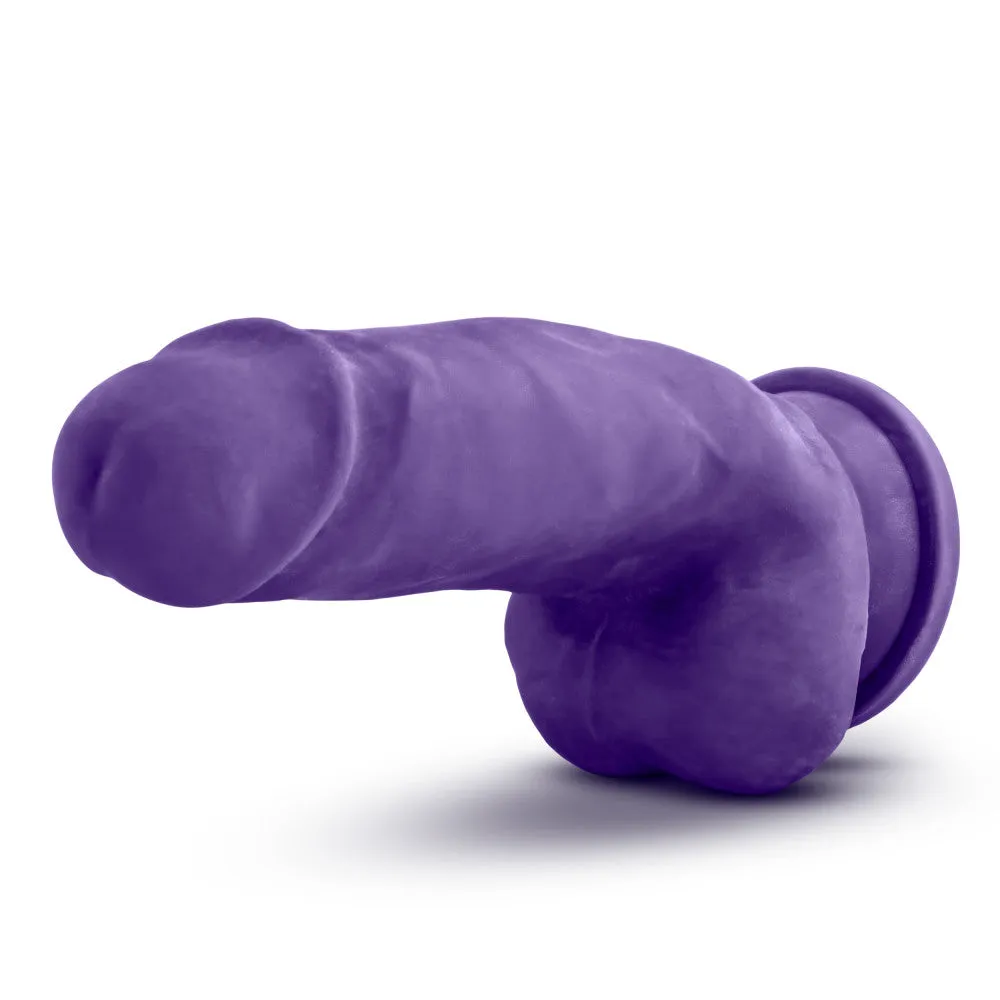 Au Naturel Bold By Blush® | Beefy Realistic Purple 7-Inch Long Dildo With Balls & Suction Cup Base