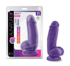 Au Naturel Bold By Blush® | Beefy Realistic Purple 7-Inch Long Dildo With Balls & Suction Cup Base