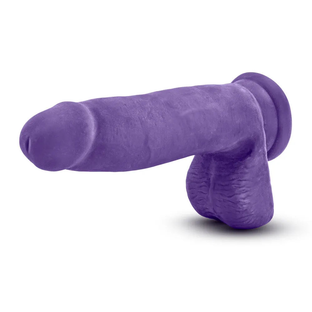 Au Naturel Bold By Blush® | Pleaser Realistic Purple 7-Inch Long Dildo With Balls & Suction Cup Base