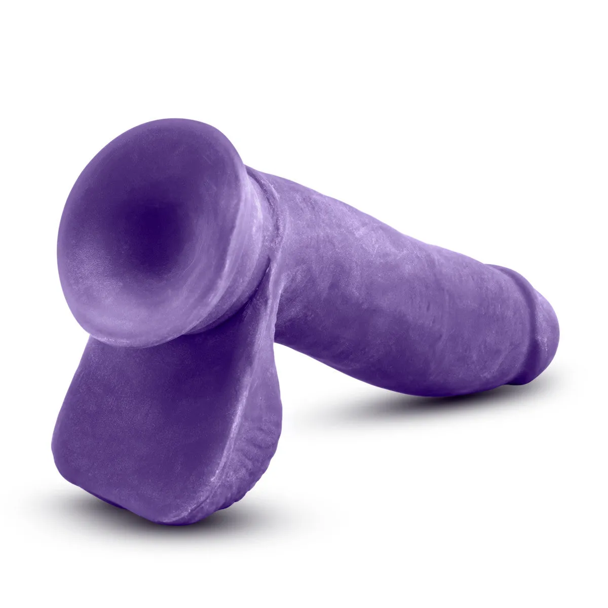 Au Naturel Bold By Blush® | Pleaser Realistic Purple 7-Inch Long Dildo With Balls & Suction Cup Base