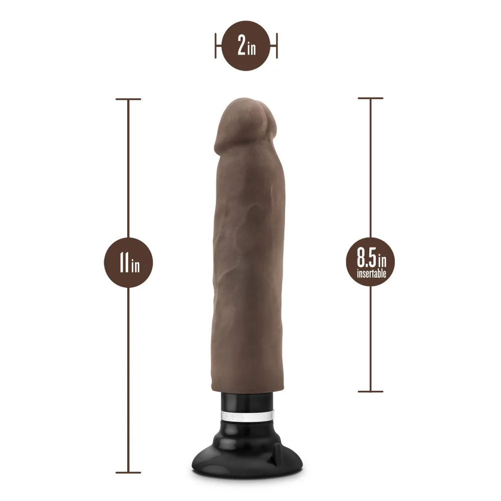 Au Naturel By Blush® | Realistic Chocolate 11-Inch Long Vibrating Dildo With Suction Cup Base