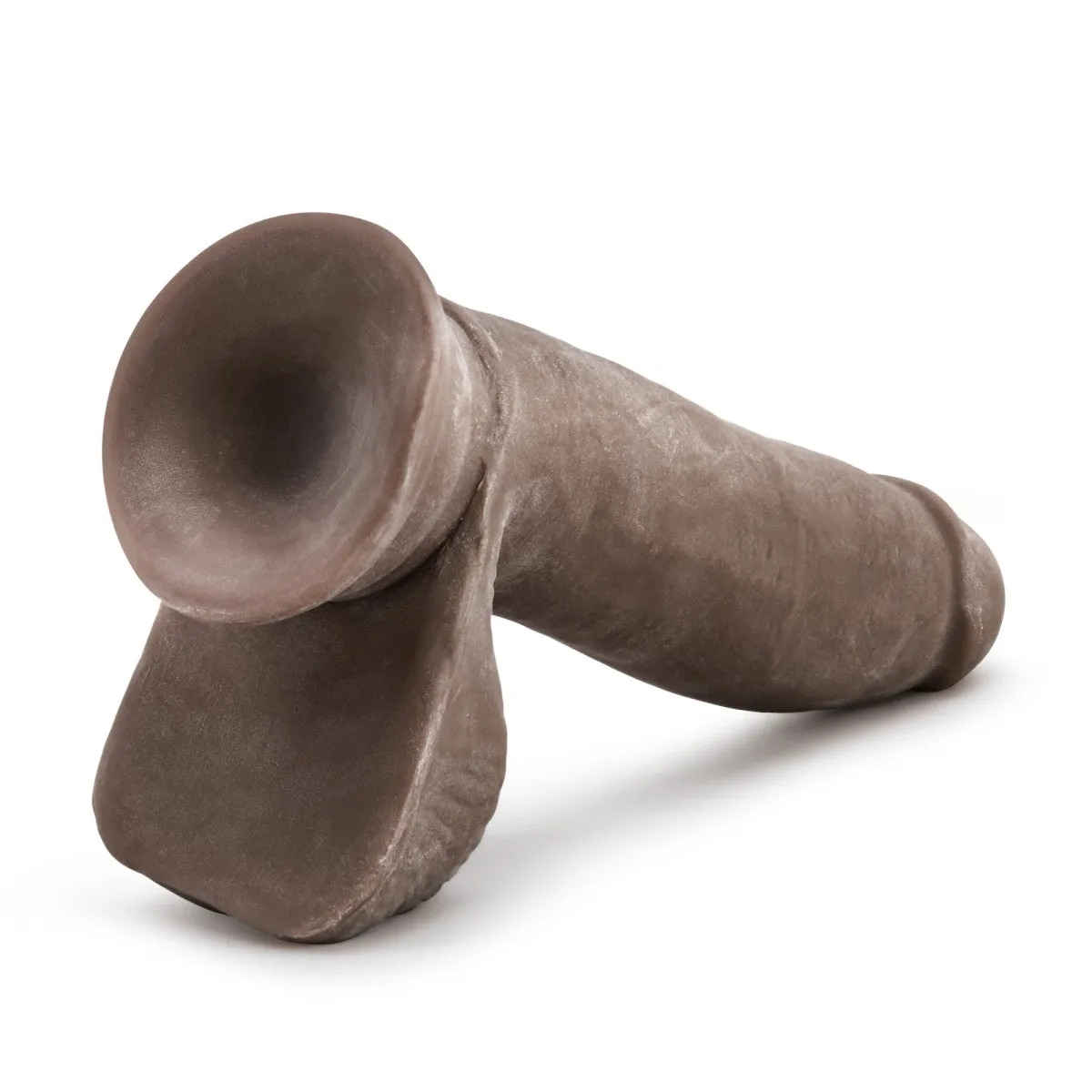 Au Naturel By Blush® | Realistic Chocolate 7-Inch Long Dildo With Balls & Suction Cup Base
