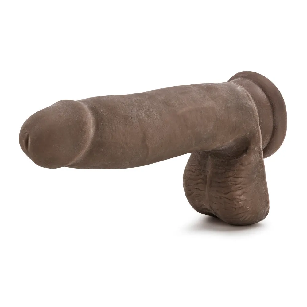 Au Naturel By Blush® | Realistic Chocolate 7-Inch Long Dildo With Balls & Suction Cup Base