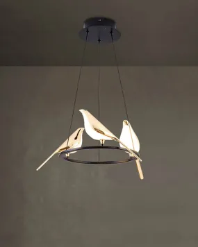 Aves 3 - Sitting Birds Chandelier