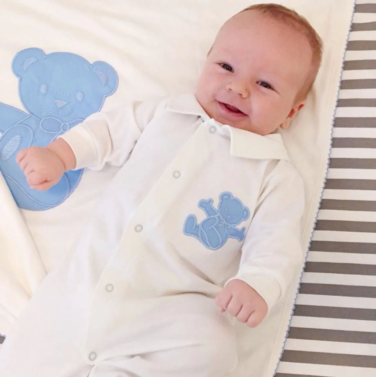 Baby Boys Organic Cotton Bodysuit with Collar
