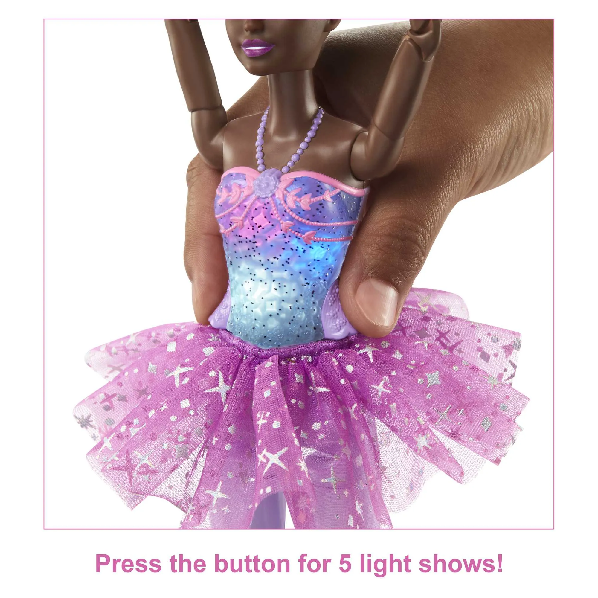 Barbie Doll | Magical Ballerina Doll | Black Hair | Light-Up Feature
