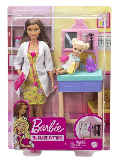 BARBIE GTN52 YOU CAN BE PEDIATRICIAN BROWN HAIR DOLL