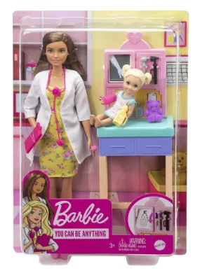 BARBIE GTN52 YOU CAN BE PEDIATRICIAN BROWN HAIR DOLL