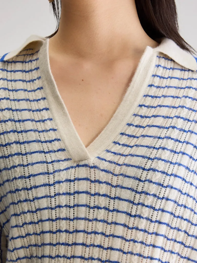 Bellerose Aummi Sweater in Blue Stripe