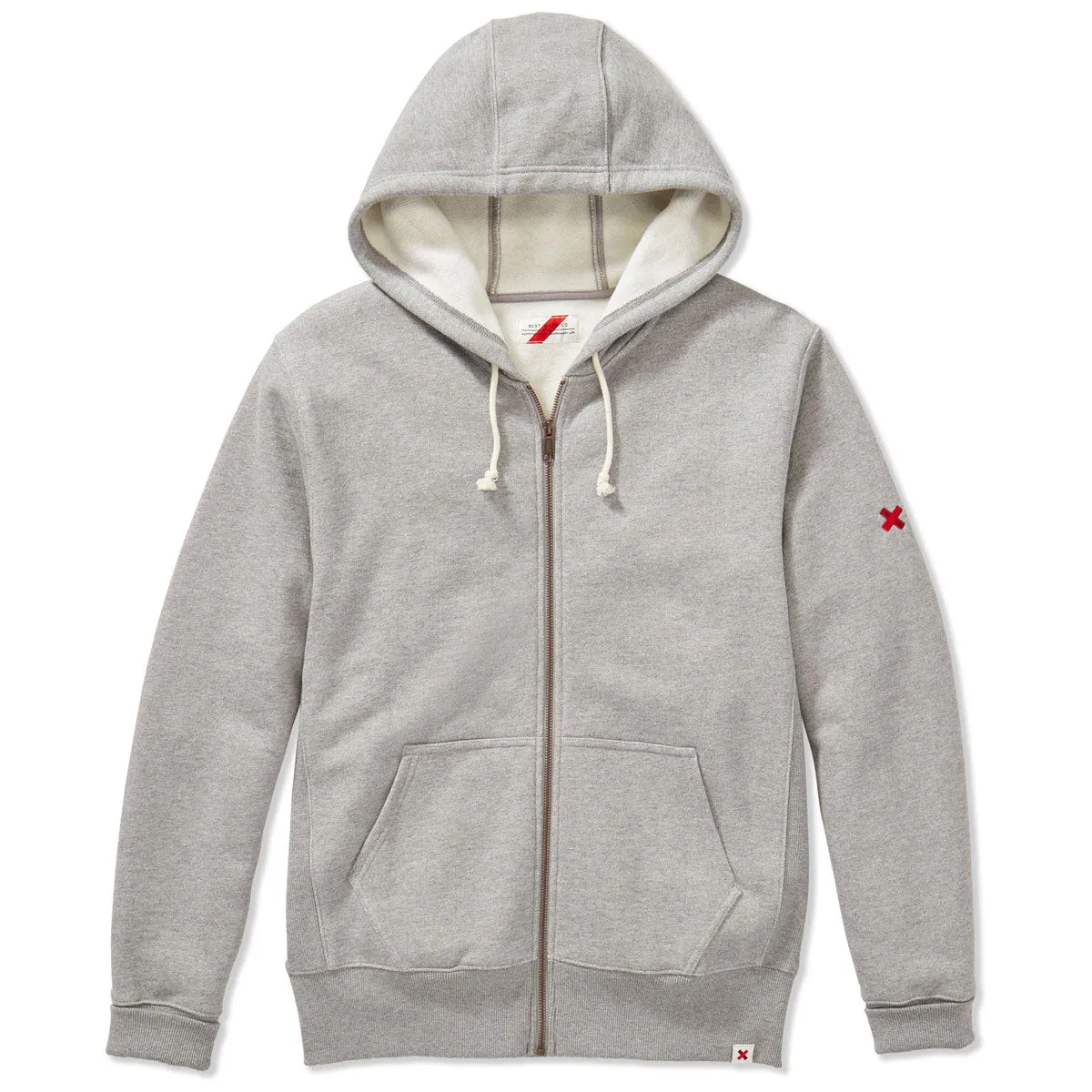 Best Made Men's Grey Heather Sweat Fleece Full Zip Hoodie