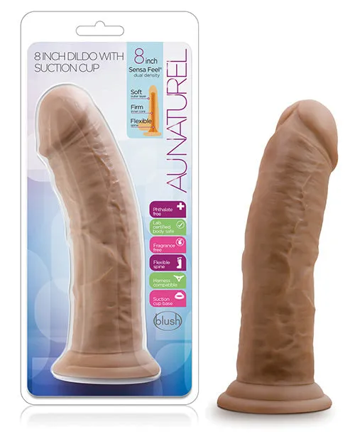 Blush Au Naturel 8" Dildo with Suction Cup - Mocha