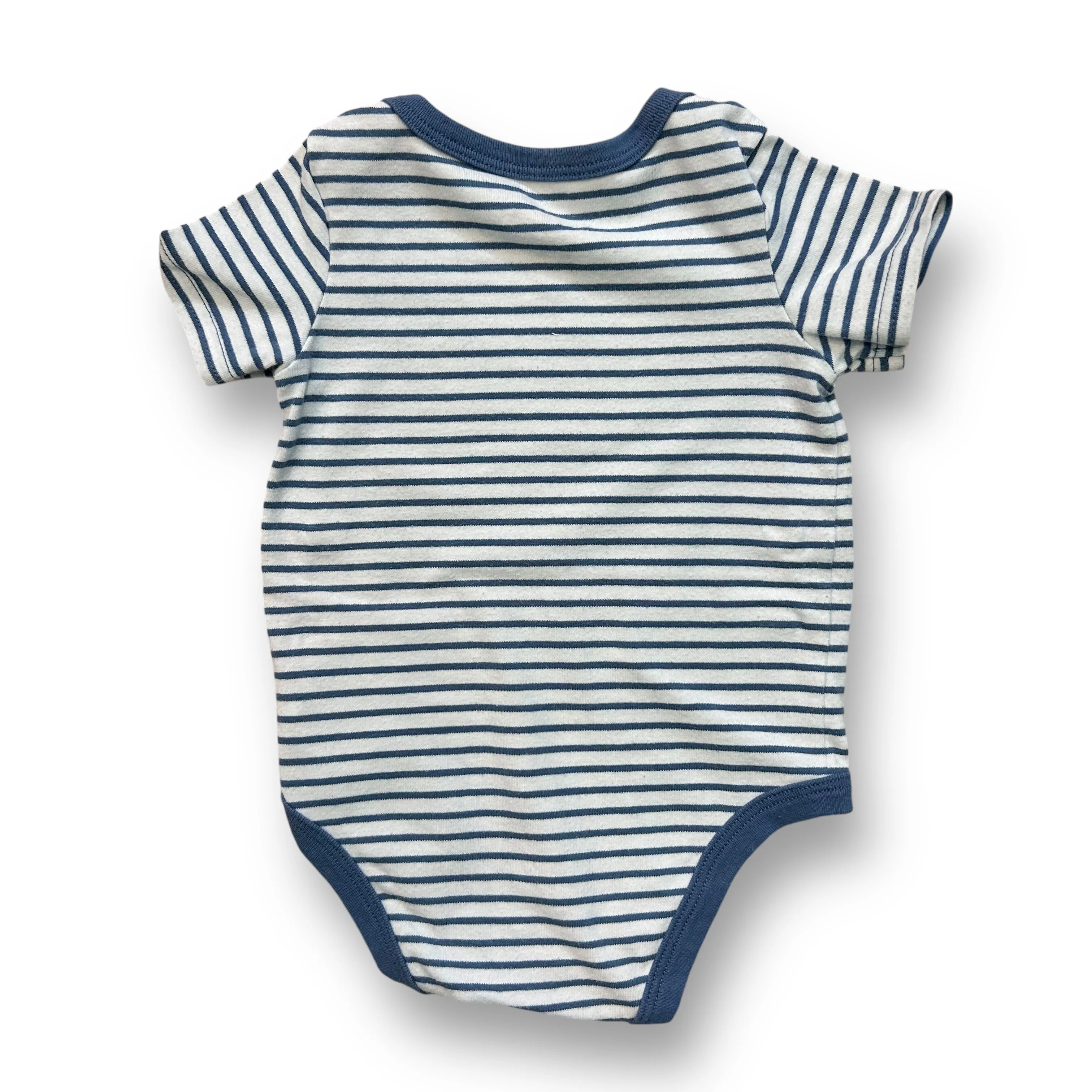 Boys Cat & Jack Size 3-6 Months Blue & White Striped Short Sleeve Bodysuit