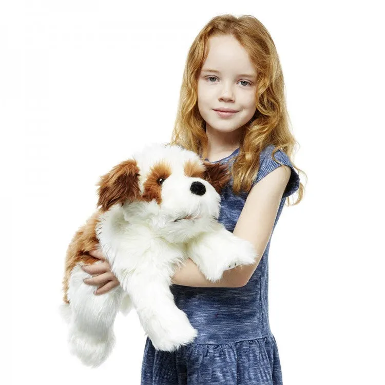 Brown & White Dog Playful Puppy Puppet