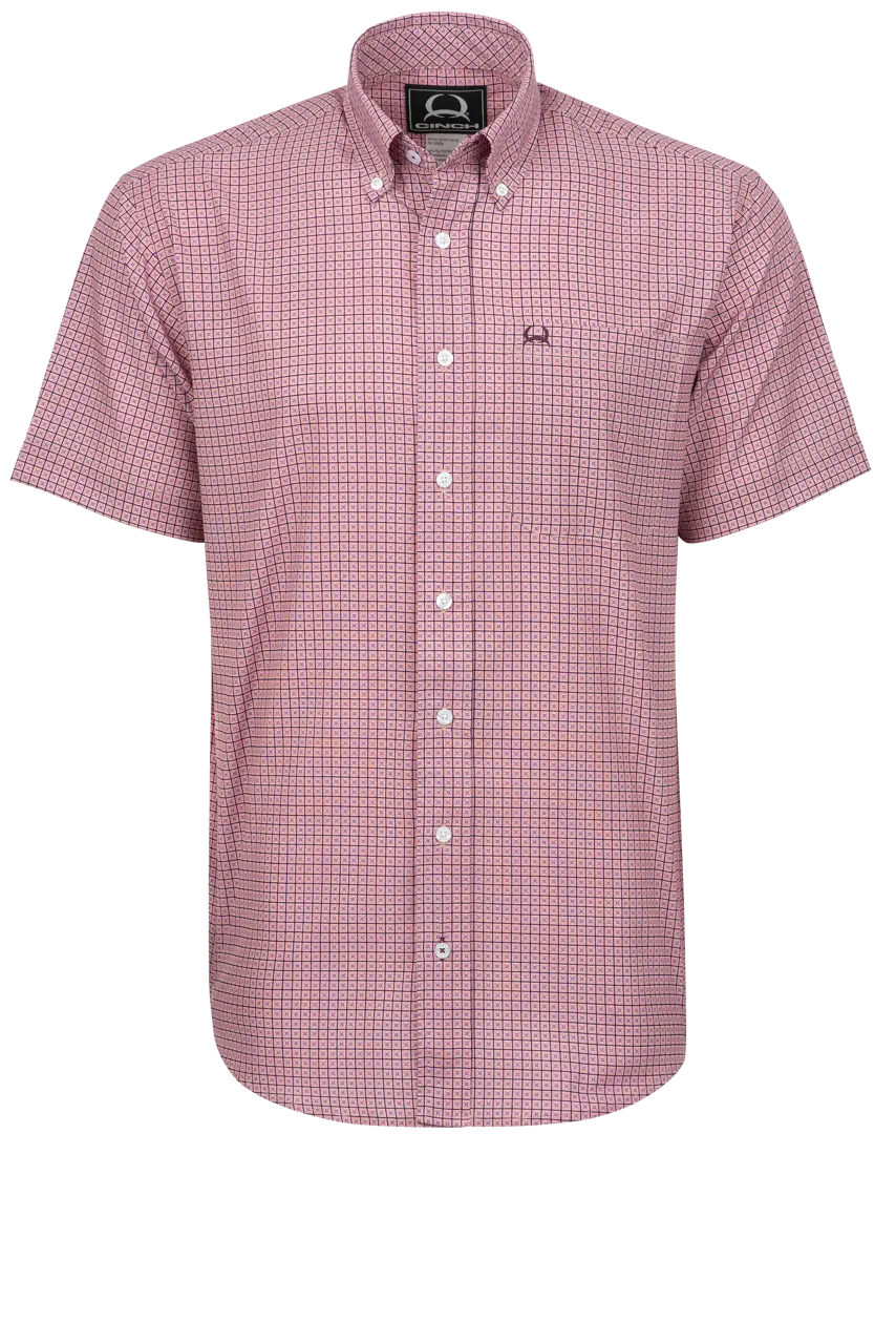 Cinch Arena Flex Button-Front Shirt - Dotted Pink