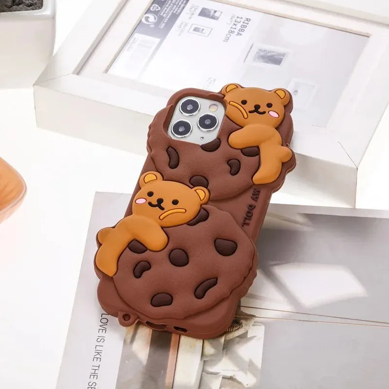 Cute Cookie Bear Phone Case For iPhone