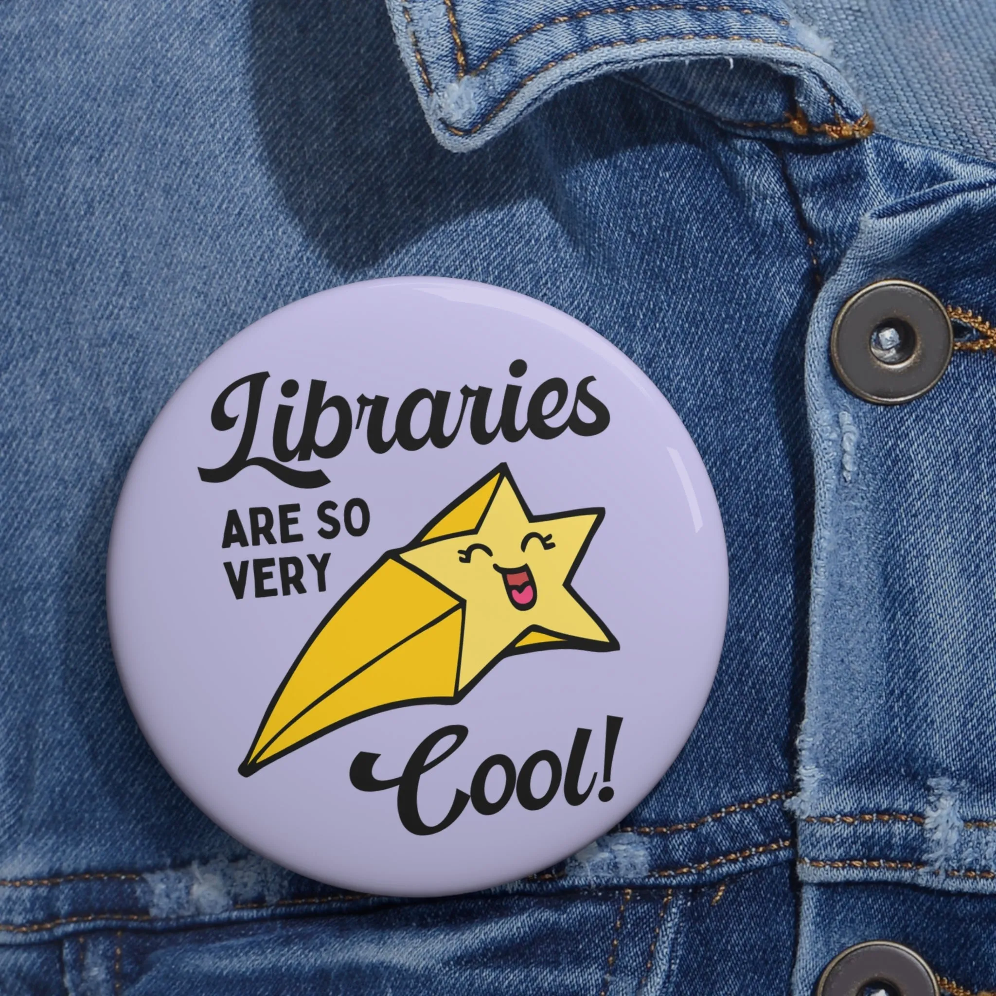 Cute Librarian Button