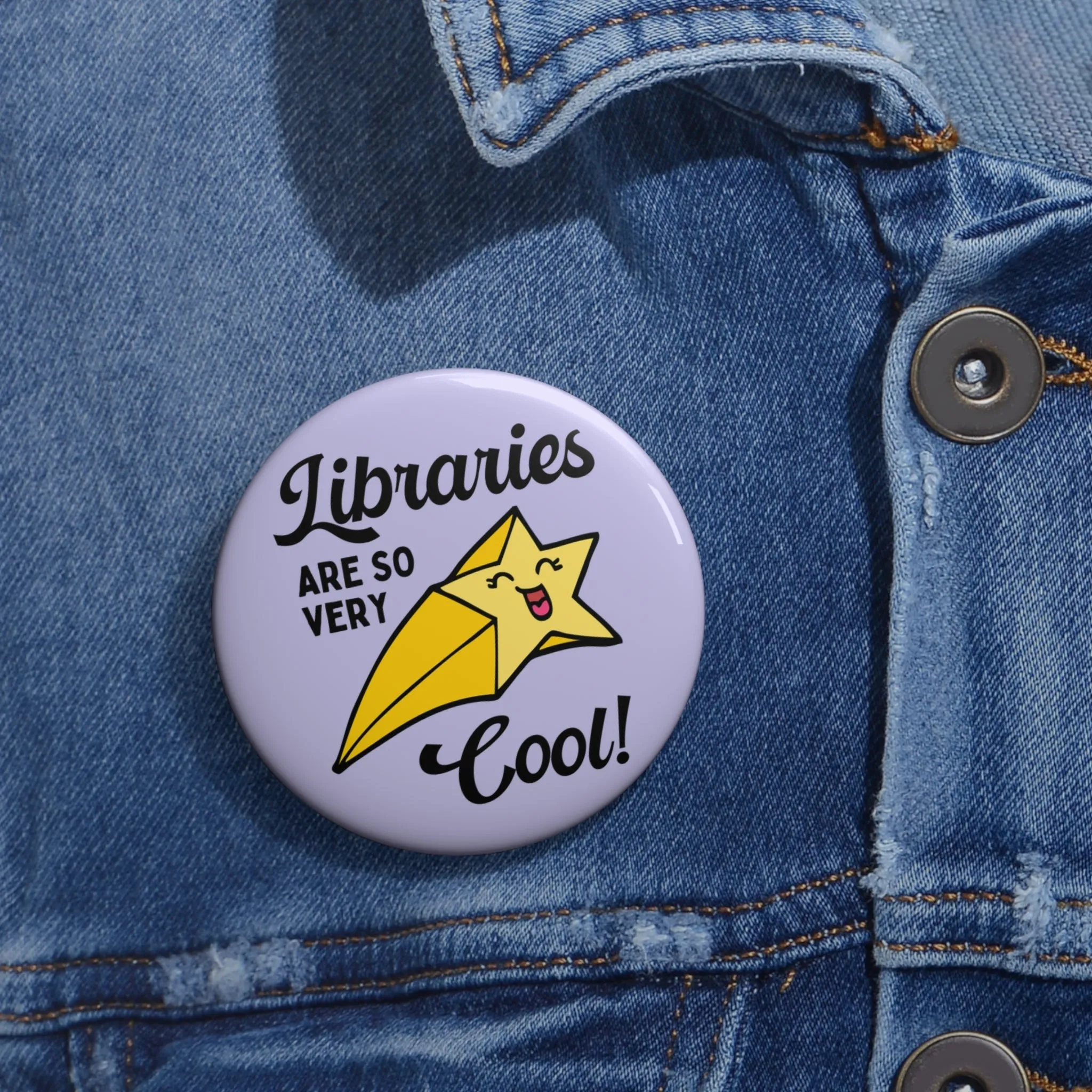 Cute Librarian Button