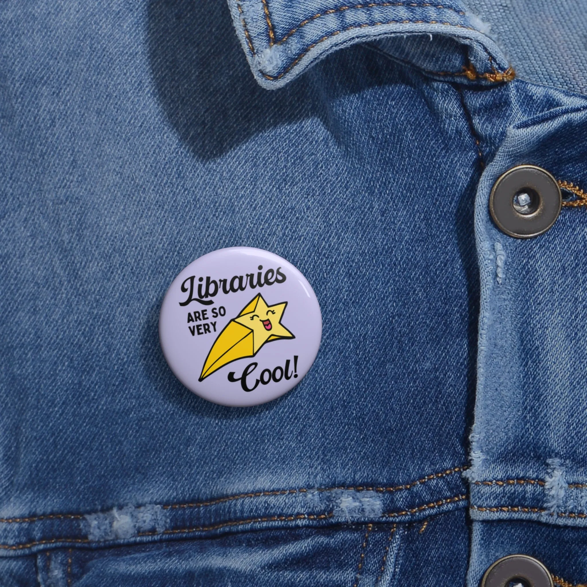 Cute Librarian Button