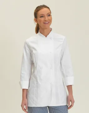 DD33L Dennys Ladies' LS Fitted Chef's Jacket