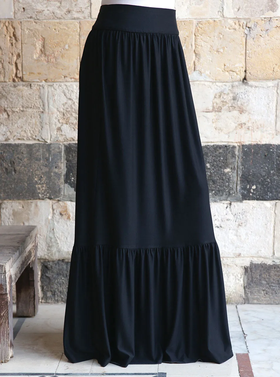 Double Ruffled Maxi Skirt