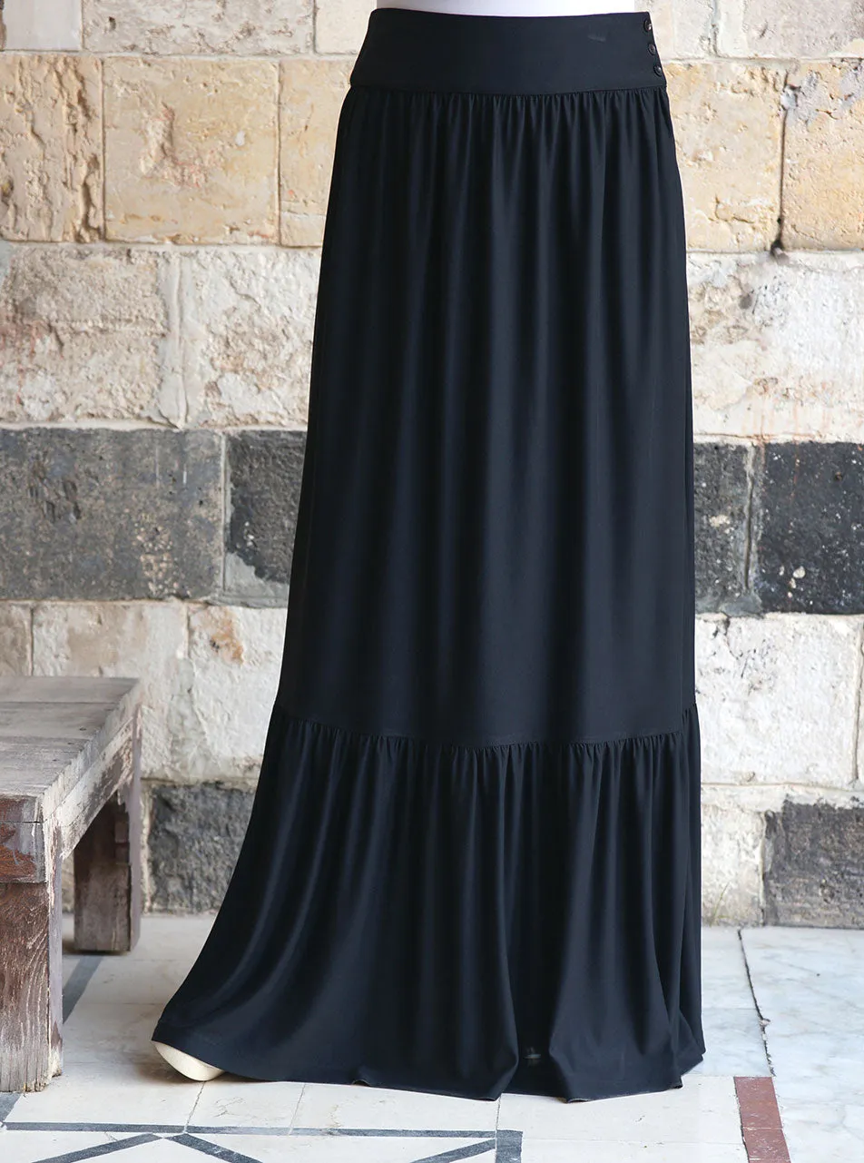 Double Ruffled Maxi Skirt