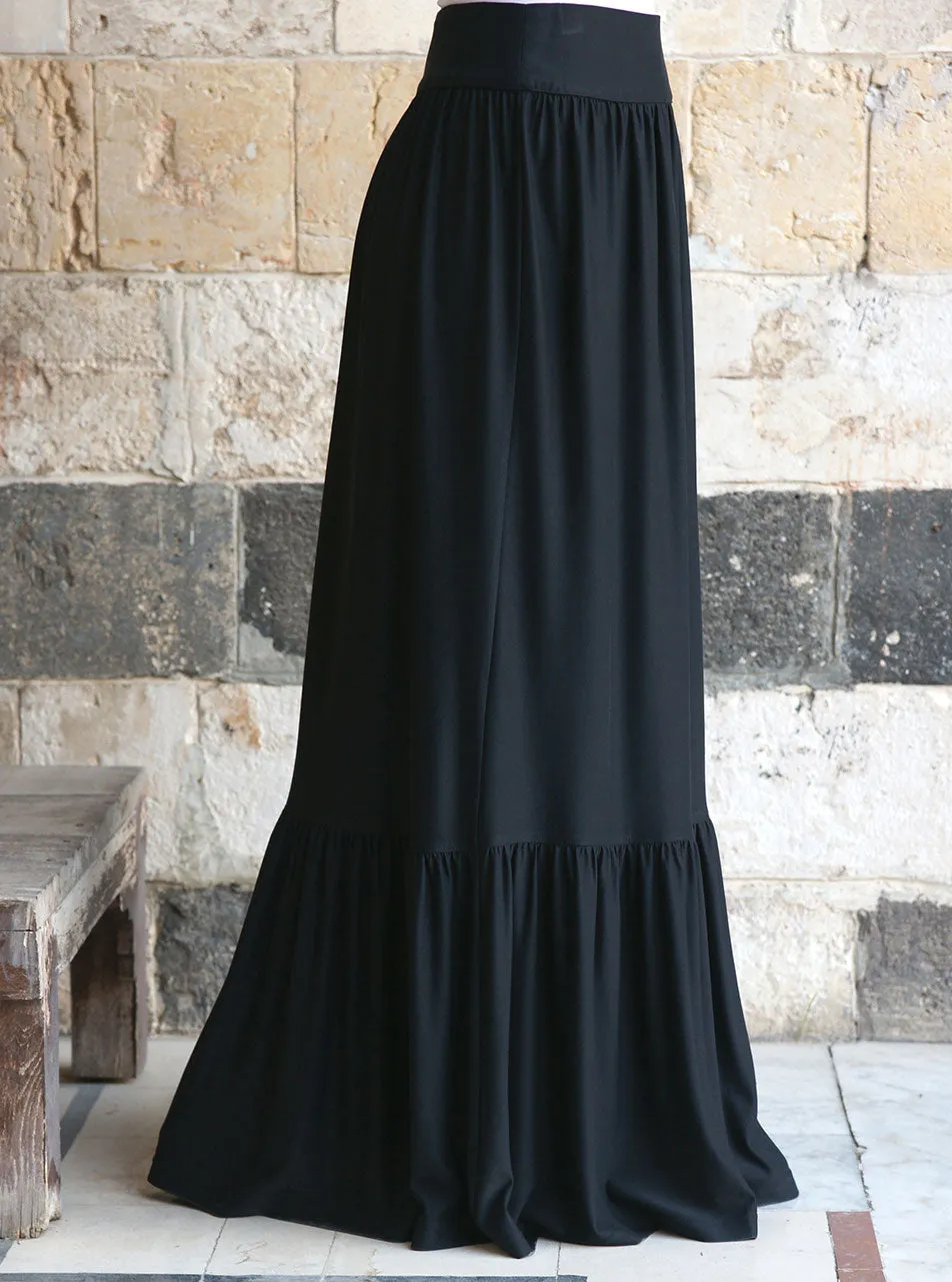 Double Ruffled Maxi Skirt