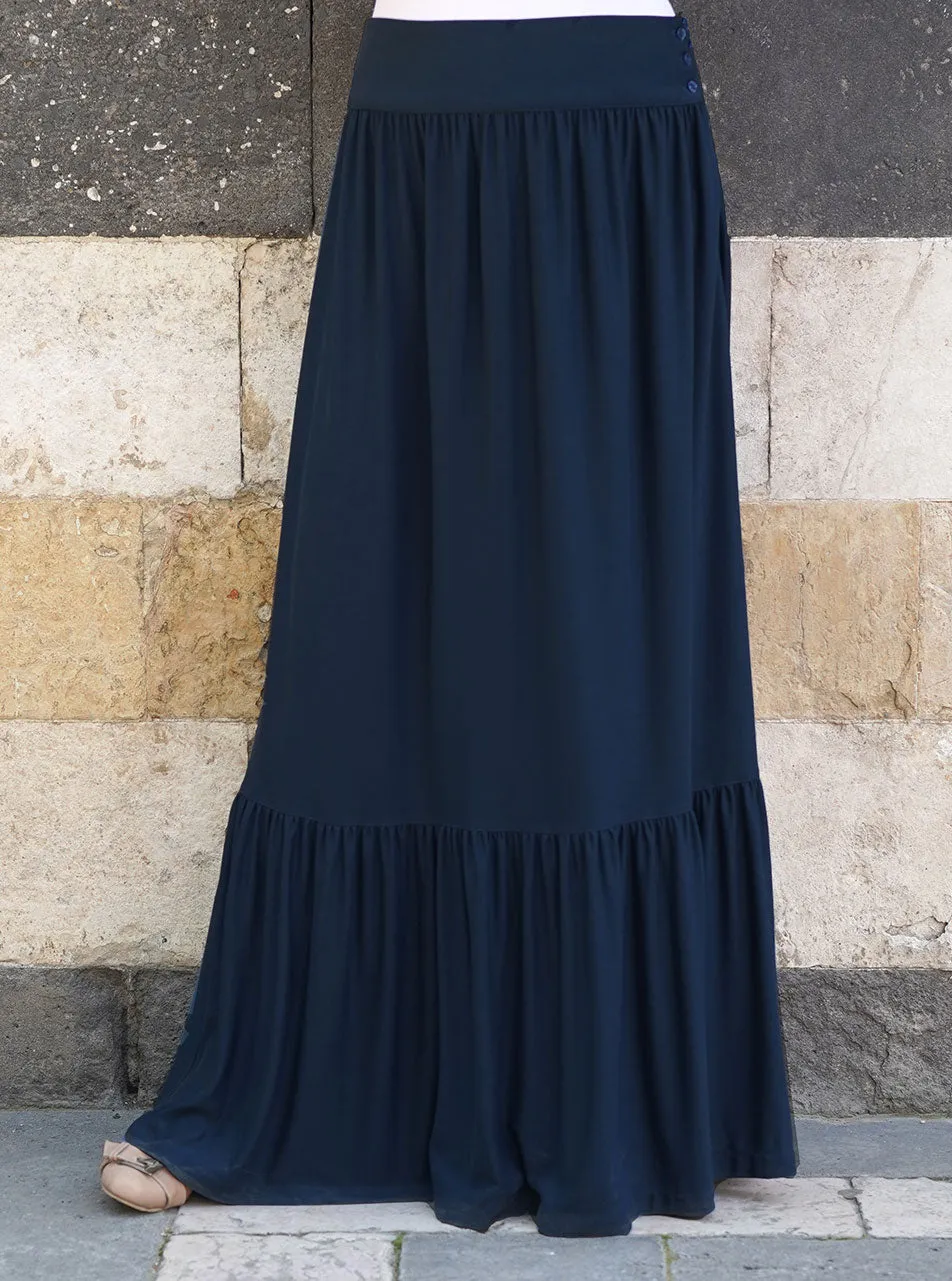 Double Ruffled Maxi Skirt