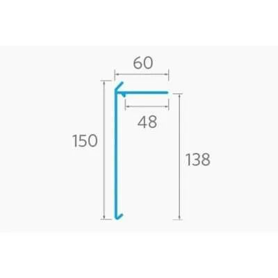 F6 GRP Roof Edge Trim 150mm x 60mm x 3m - All Colours