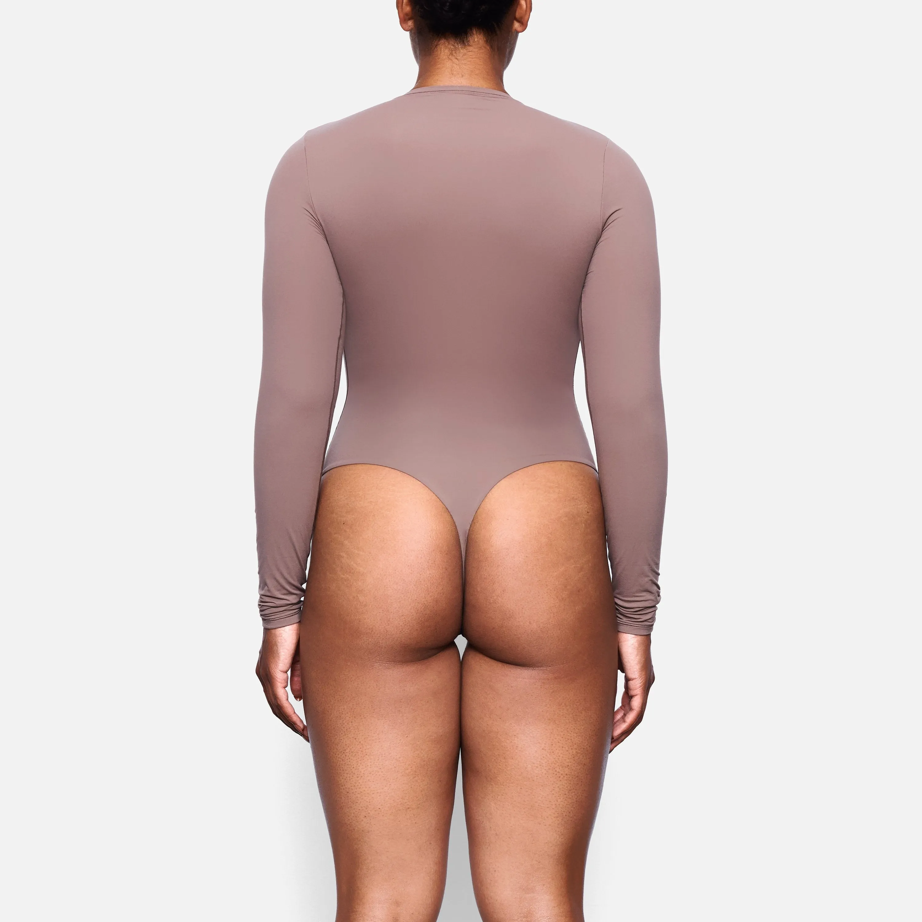 FITS EVERYBODY LONG SLEEVE CREW NECK BODYSUIT | UMBER