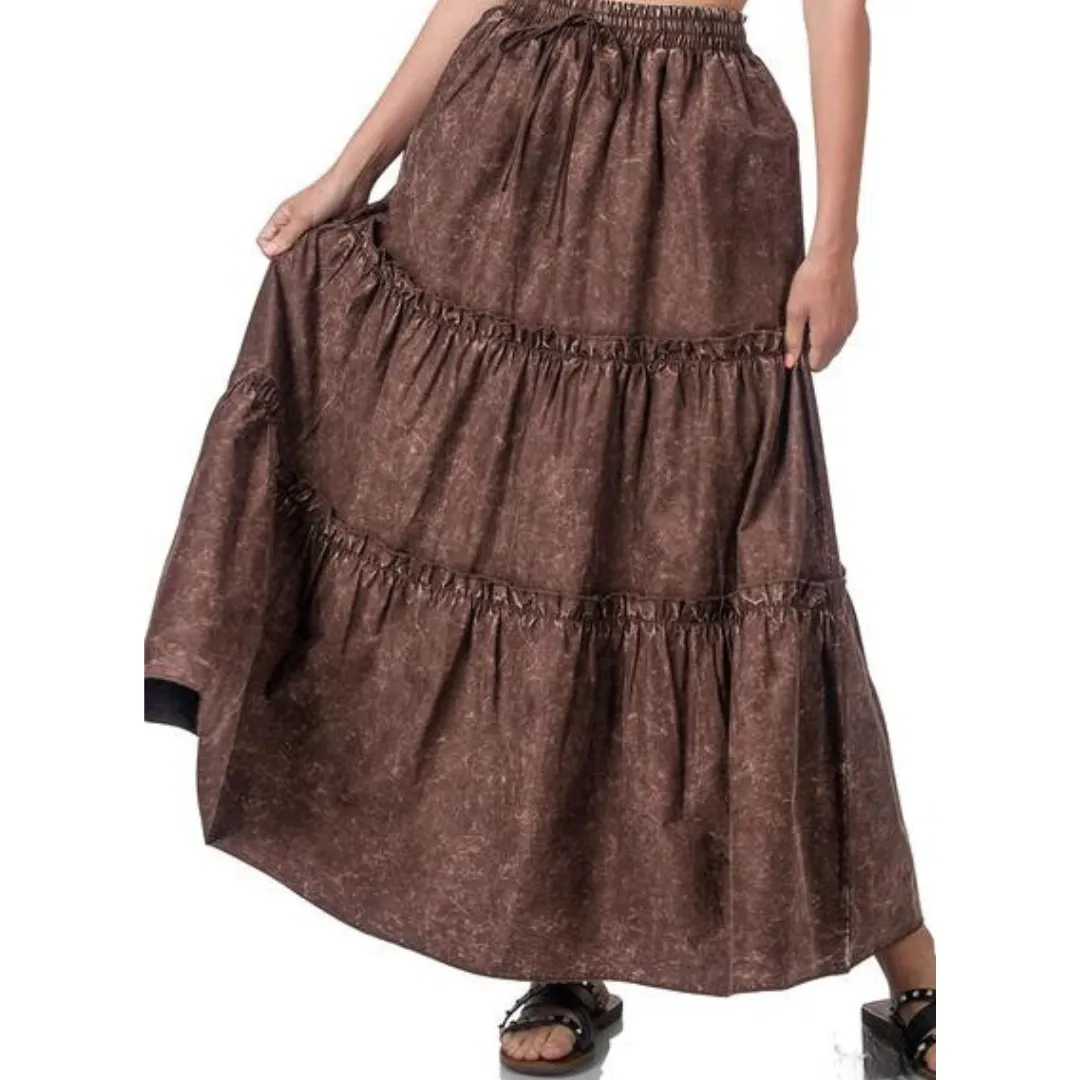 Fringed Cotton Maxi Skirt Bundle (4 Assorted Colors)