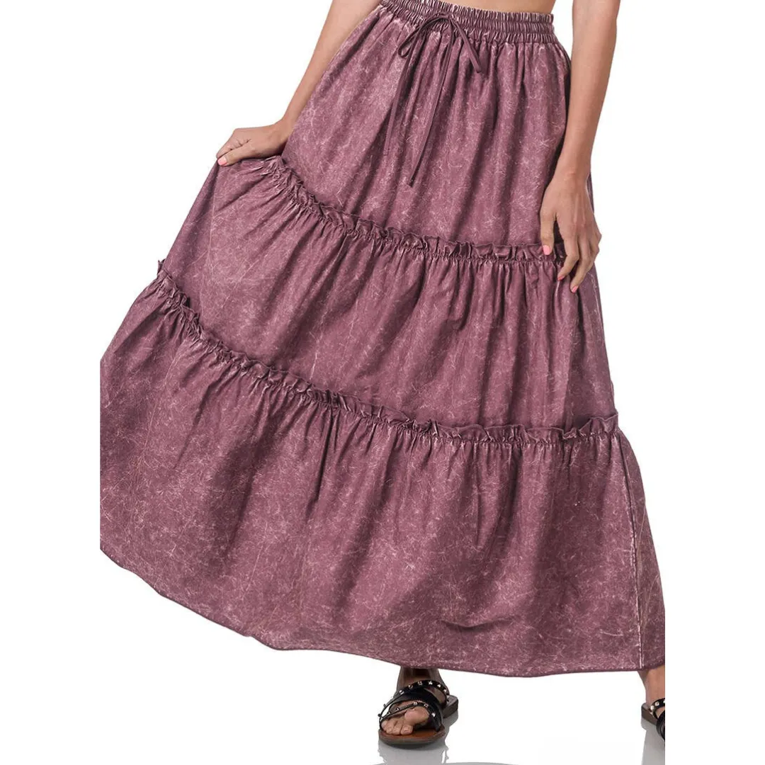 Fringed Cotton Maxi Skirt Bundle (4 Assorted Colors)
