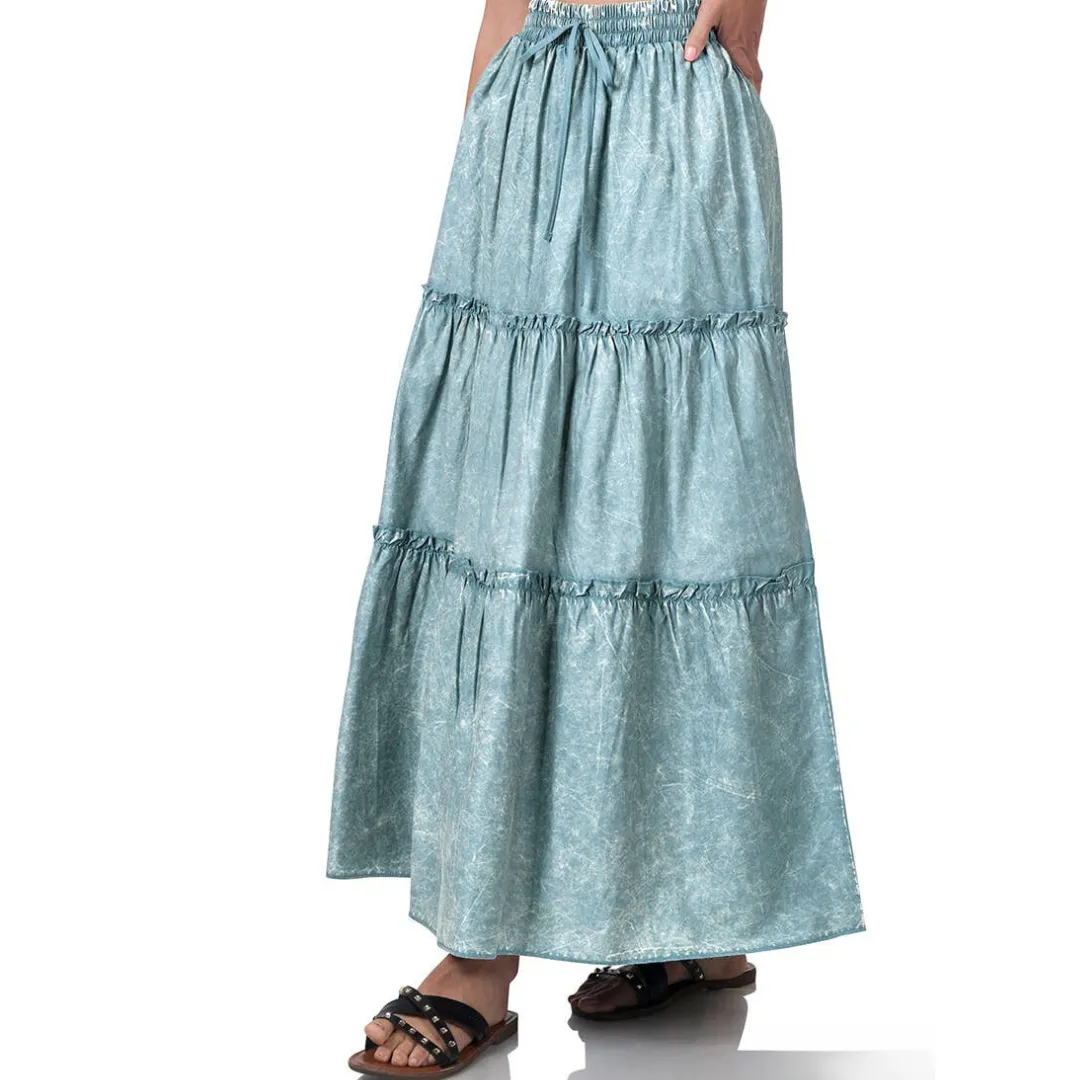 Fringed Cotton Maxi Skirt Bundle (4 Assorted Colors)