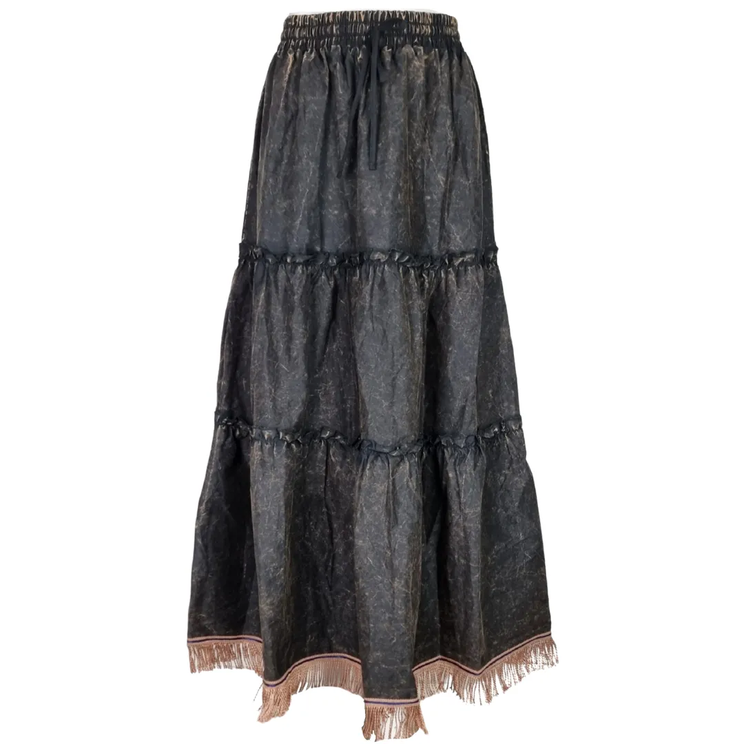Fringed Cotton Maxi Skirt Bundle (4 Assorted Colors)