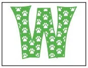 Girl's Moisture Wicking Shorts <br>HOT PINK with GREEN INK with PAW PRINT DESIGN