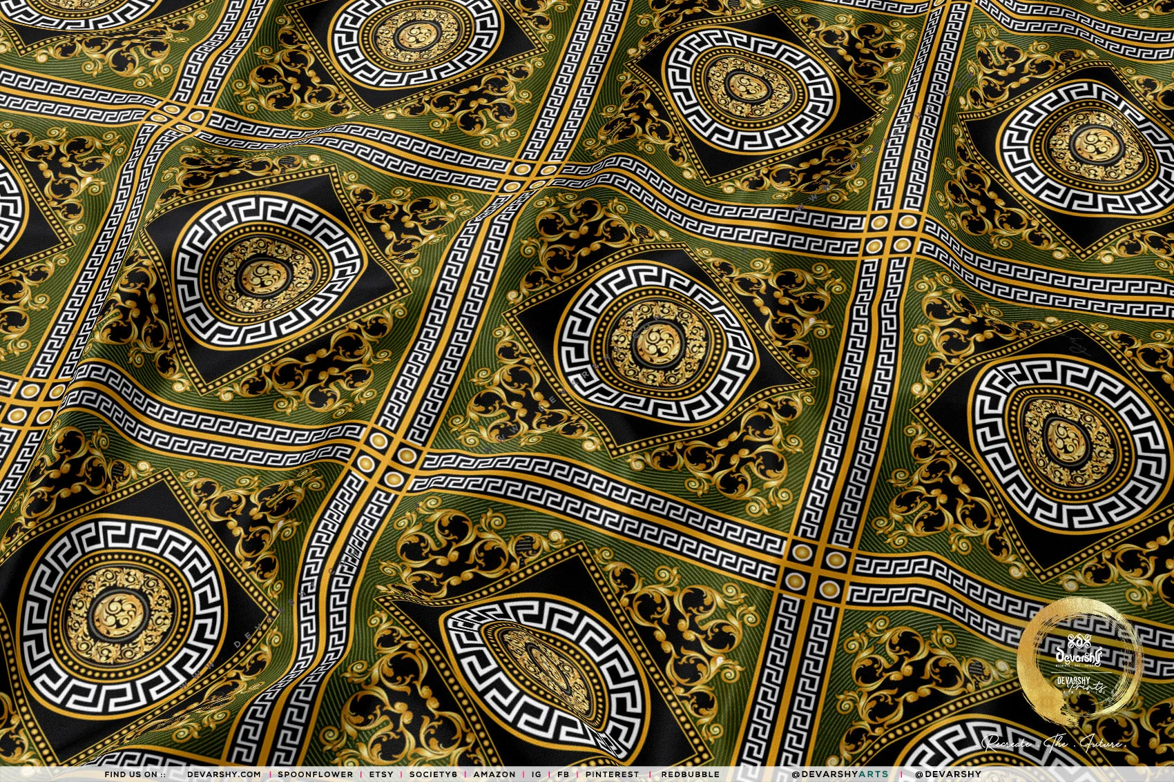 Gold Squares Apparel Fabric 3Meters , 6 Designs | 8 Fabrics Option | Baroque Fabric By the Yard | 039