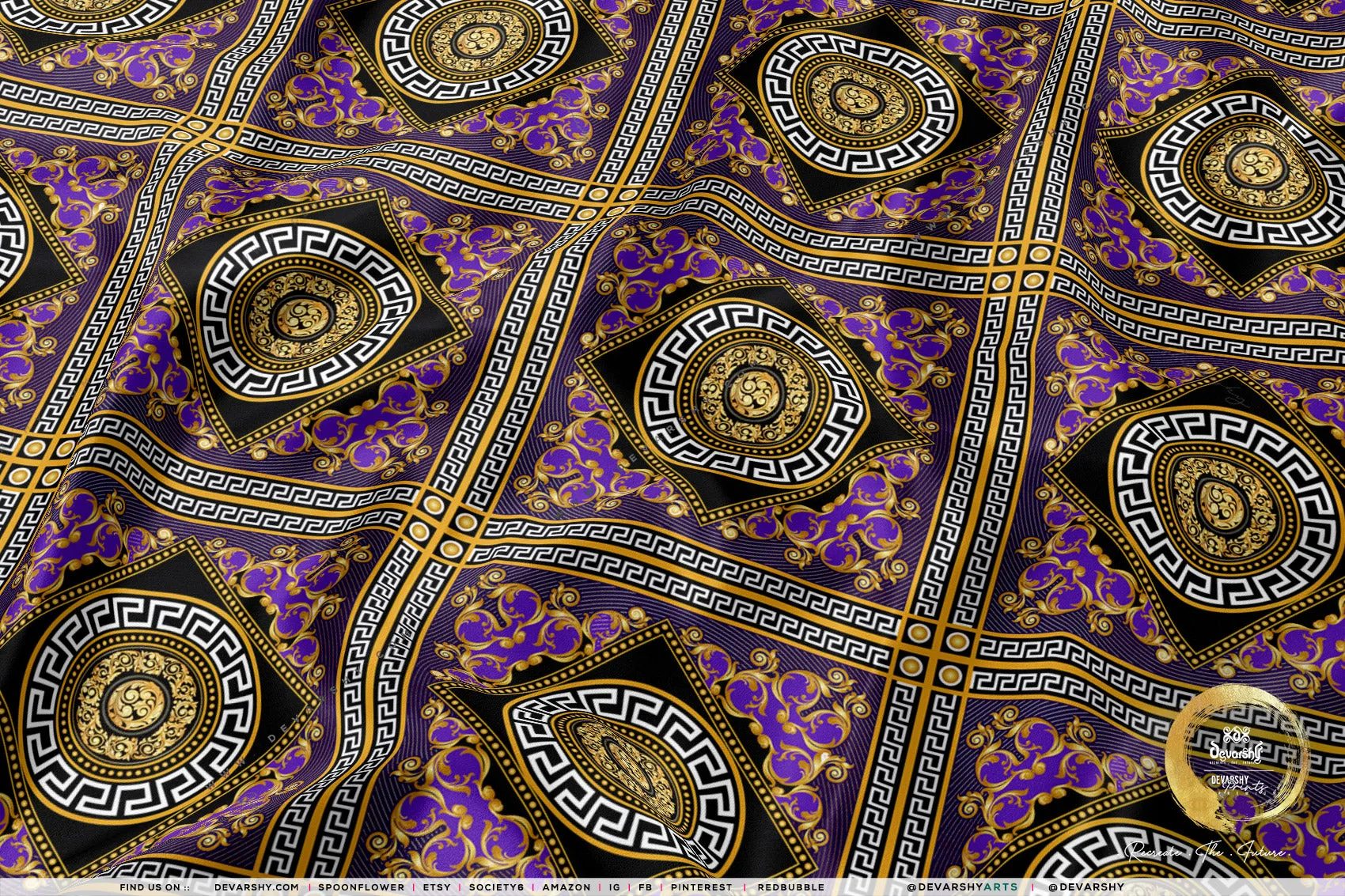 Gold Squares Apparel Fabric 3Meters , 6 Designs | 8 Fabrics Option | Baroque Fabric By the Yard | 039
