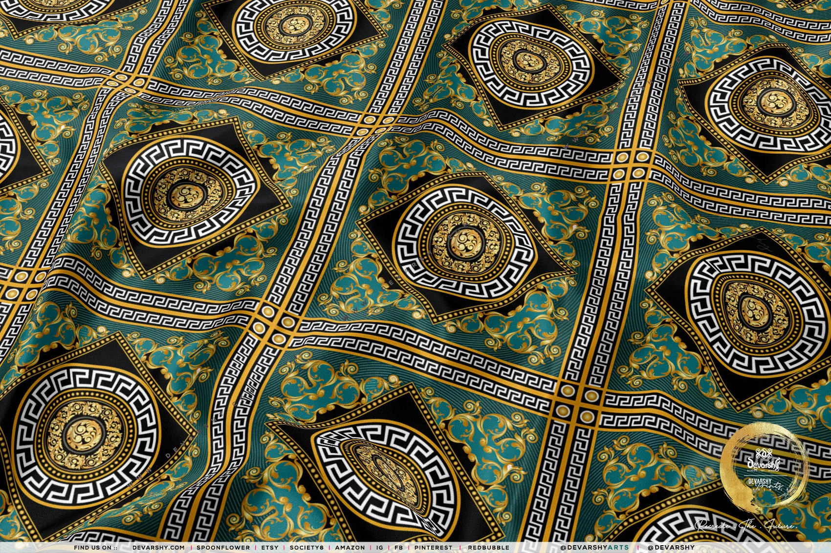 Gold Squares Apparel Fabric 3Meters , 6 Designs | 8 Fabrics Option | Baroque Fabric By the Yard | 039