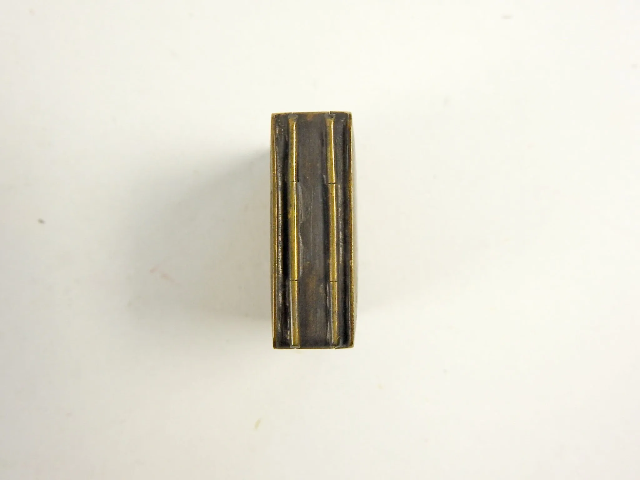 Hand Engraved Antique Brass Double Sided Stamp Pill Box
