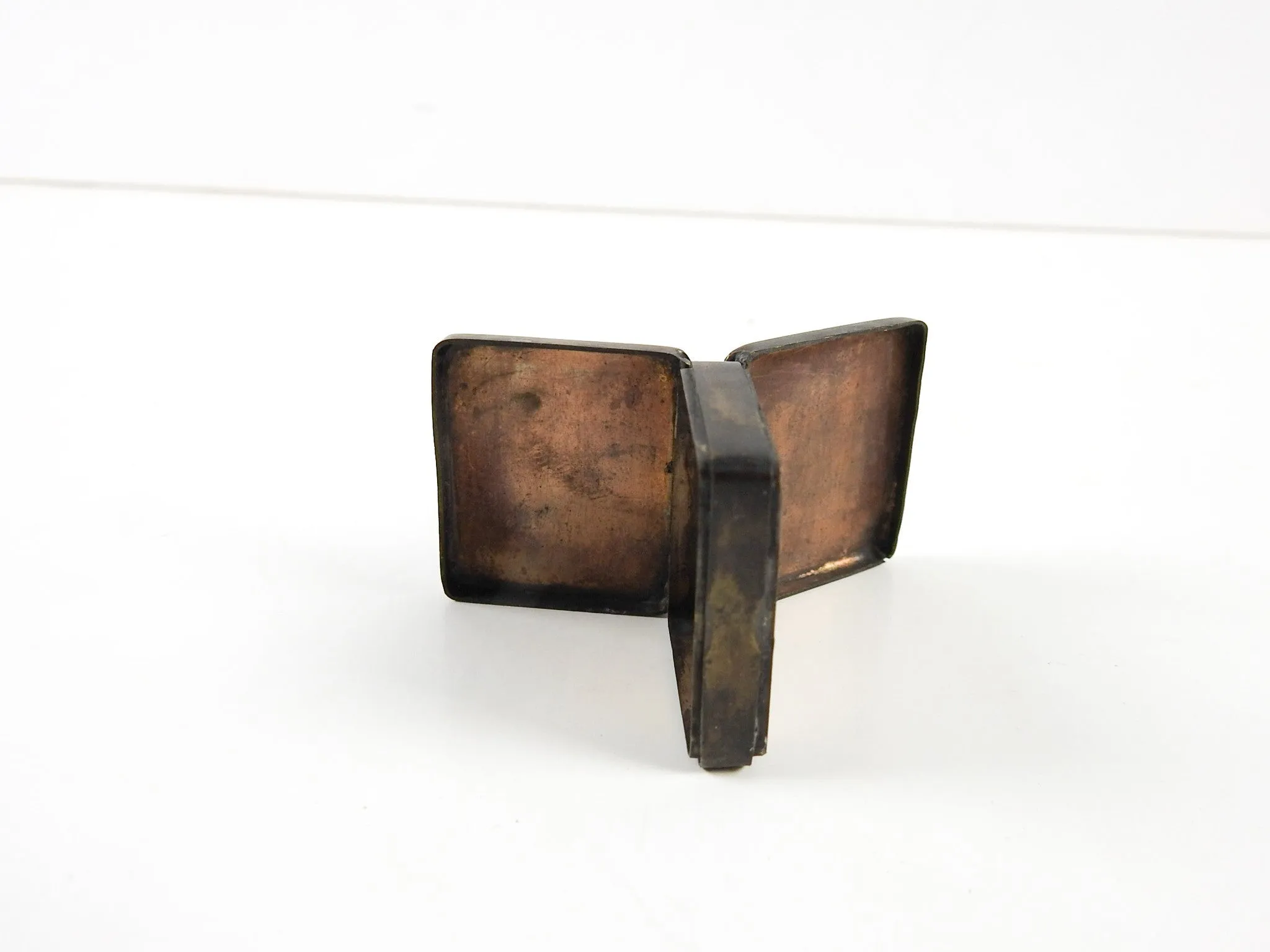 Hand Engraved Antique Brass Double Sided Stamp Pill Box