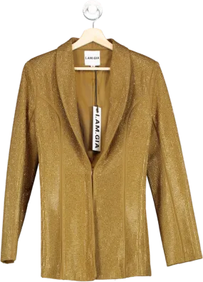 I.AM.GIA Gold Embellished Mariah Blazer UK S