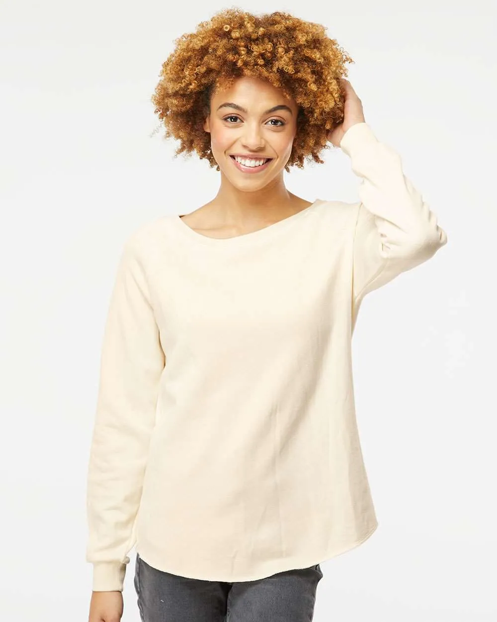 Independent Trading Co. Ladies California Wave Wash Crewneck Sweatshirt