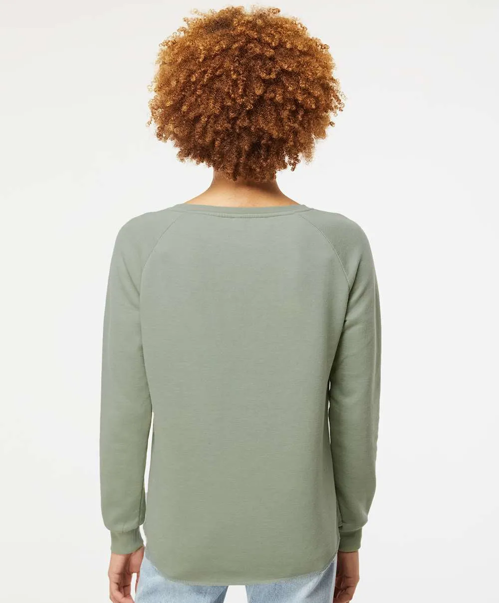 Independent Trading Co. Ladies California Wave Wash Crewneck Sweatshirt