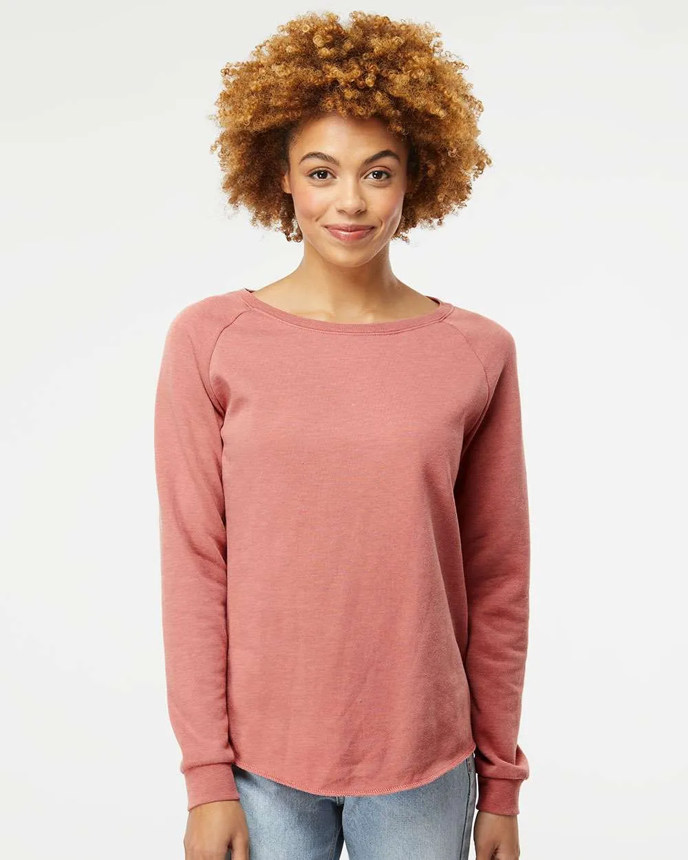 Independent Trading Co. Ladies California Wave Wash Crewneck Sweatshirt