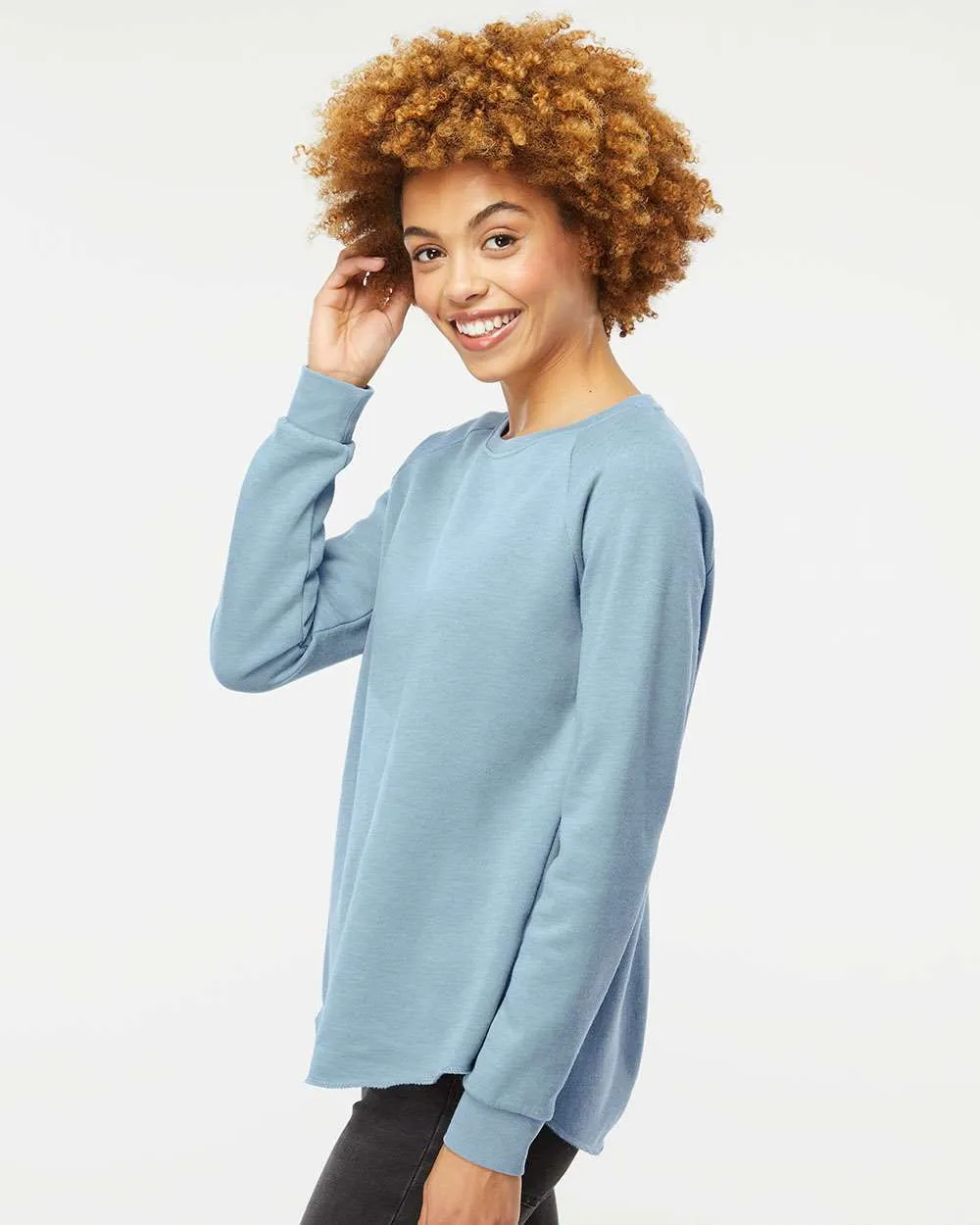 Independent Trading Co. Ladies California Wave Wash Crewneck Sweatshirt
