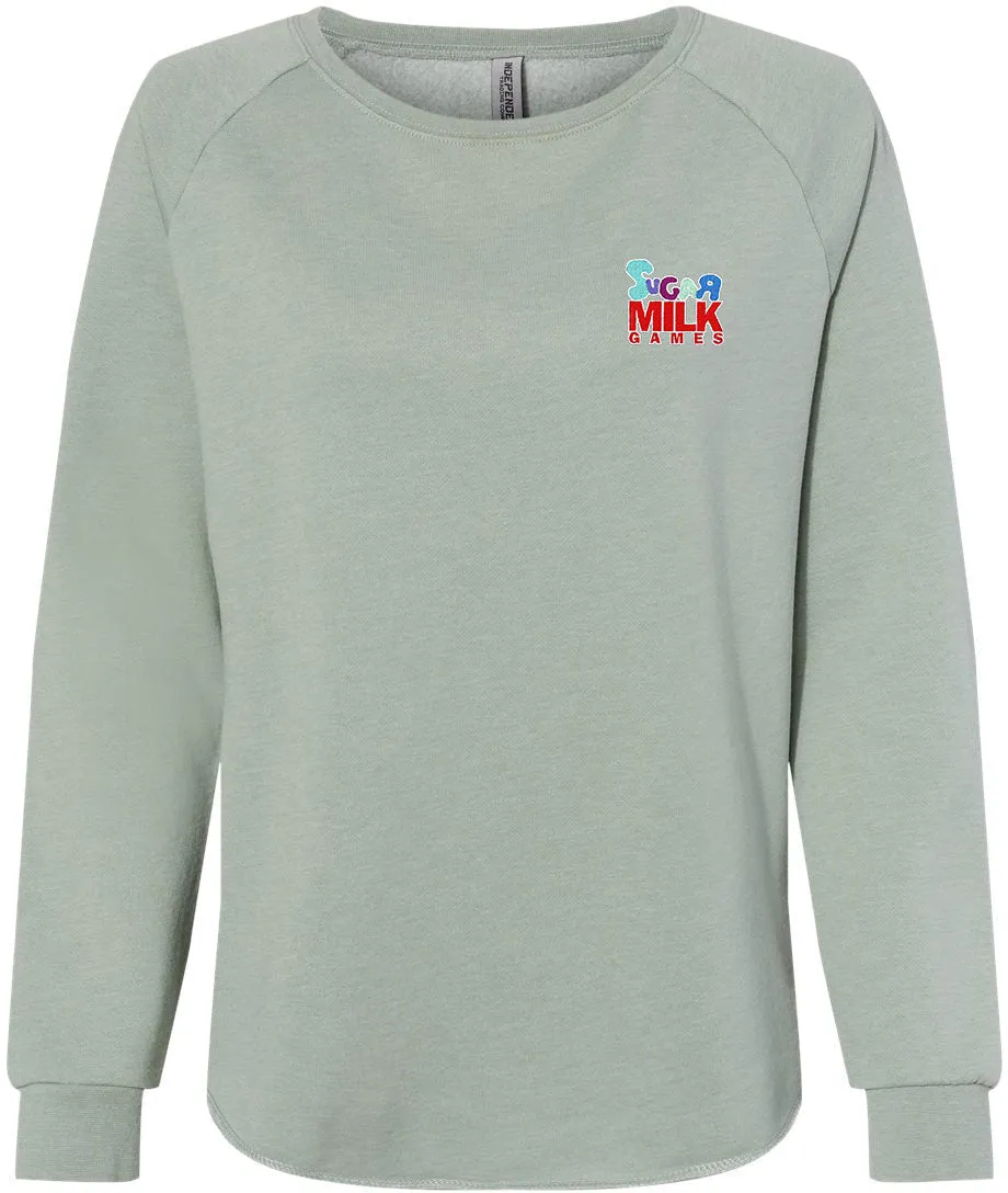 Independent Trading Co. Ladies California Wave Wash Crewneck Sweatshirt